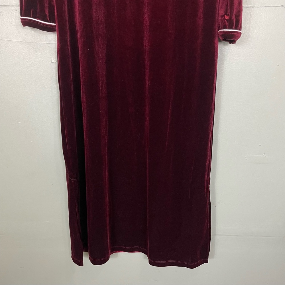 Petite Plum Royal Garnet Velour Harlow Nightgown Red Maroon Women Medium - Picture 4 of 11